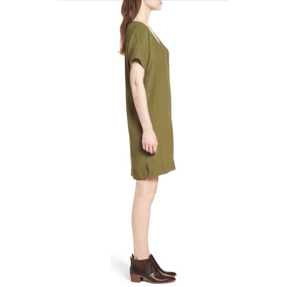 Madewell | Novel Shift Dress | Desert Olive - Picture 3 of 10